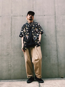 「HAVERSACK（ハバーザック）のアイテム（パンツ）」を使った、Tomoya  Miuraさん（メンズ・170cm）の夏コーディネート
