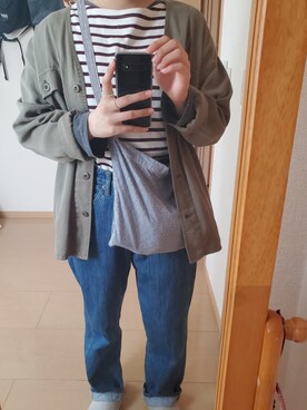 「TASINAMI（タシナミ）のアイテム（トートバッグ）」を使った、ma-chさん（レディース・158cm）の秋コーディネート