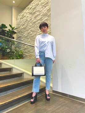 「DIESEL」｜「アイテム（サンダル）」を使った、FUKUさん（レディース・162cm）の夏コーディネート