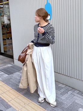 「FREE'S MART（フリーズマート）のアイテム（スラックス）」を使った、𝐒𝐡𝐢𝐧𝐨さん（レディース・150cm）の冬コーディネート