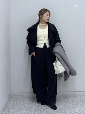 「アイテム（ステンカラーコート）」を使った、𝐒𝐡𝐢𝐧𝐨さん（レディース・150cm・20代）の冬コーディネート