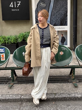 「FREE'S MART（フリーズマート）のアイテム（パンツ）」を使った、𝐒𝐡𝐢𝐧𝐨さん（レディース・150cm）の春コーディネート