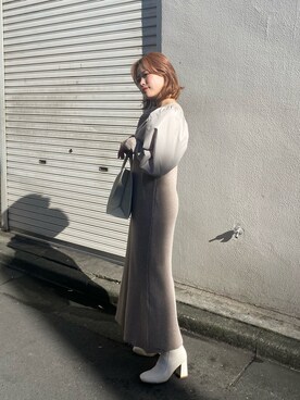 「服とコスメでなりたい自分に」｜「アイテム（ブルゾン）」を使った、𝐒𝐡𝐢𝐧𝐨さん（レディース・150cm）の冬コーディネート