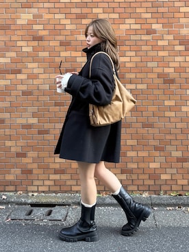 「アイテム（ピーコート）」を使った、𝐒𝐡𝐢𝐧𝐨さん（レディース・150cm）の冬コーディネート