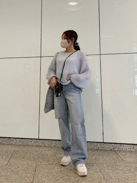 𝐒𝐡𝐢𝐧𝐨さんの「NIKE ナイキ エア フォース 1 セージ LOW / NIKE AIR FORCE 1 SAGE LOW (AF1) ar5339-100【SP】」を使ったコーディネート