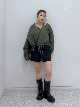 「ミニ丈」｜𝐒𝐡𝐢𝐧𝐨さん（レディース・150cm）の秋コーディネート