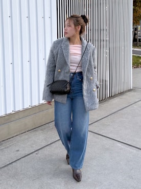 「アイテム（チェスターコート）」を使った、𝐒𝐡𝐢𝐧𝐨さん（レディース・150cm）の秋コーディネート