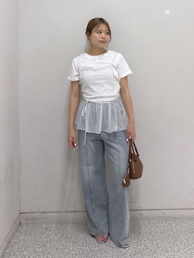 「FREE'S MART（フリーズマート）のアイテム（パンツ）」を使った、𝐒𝐡𝐢𝐧𝐨さん（レディース・150cm）の夏コーディネート