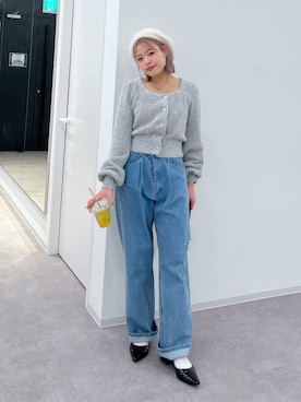 「FREE'S MART（フリーズマート）のアイテム（ハンチング/ベレー帽）」を使った、𝐒𝐡𝐢𝐧𝐨さん（レディース・150cm）の冬コーディネート