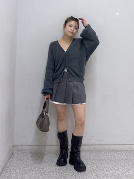 「ミニ丈」｜𝐒𝐡𝐢𝐧𝐨さん（レディース・150cm）の秋コーディネート