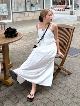 「白ワンピース」｜𝐒𝐡𝐢𝐧𝐨さん（レディース・150cm）の夏コーディネート