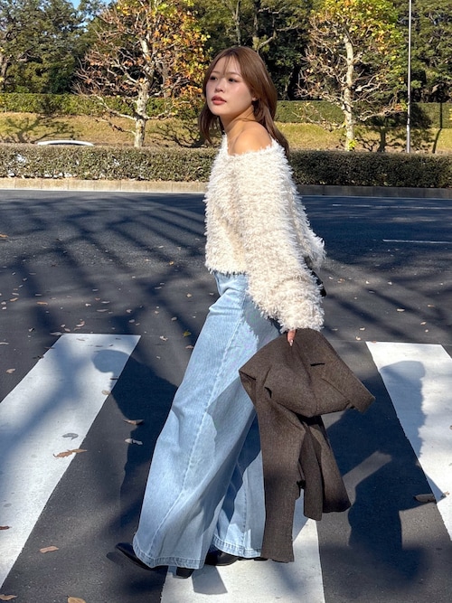 ADORE プードルボアニット ベージュ 38 ADORE プードルニット ベージュ 38 オシャレ - メルカリ