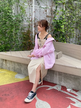 「チャックテイラー」｜「アイテム（ワンピース/ドレス）」を使った、𝐒𝐡𝐢𝐧𝐨さん（レディース・150cm）の夏コーディネート