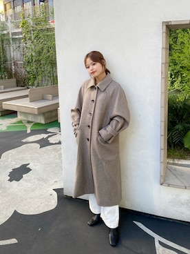 「モカ」｜「アイテム（ステンカラーコート）」を使った、𝐒𝐡𝐢𝐧𝐨さん（レディース・150cm）の夏コーディネート