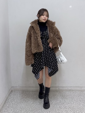 「アイテム（ワンピース）」を使った、𝐒𝐡𝐢𝐧𝐨さん（レディース・150cm・20代）の冬コーディネート