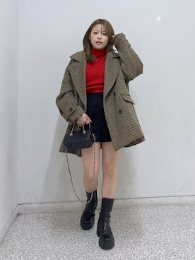 「アイテム（ピーコート）」を使った、𝐒𝐡𝐢𝐧𝐨さん（レディース・150cm・20代）の冬コーディネート