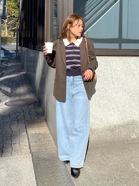 「アイテム（テーラードジャケット）」を使った、𝐒𝐡𝐢𝐧𝐨さん（レディース・150cm）の冬コーディネート