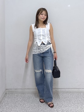 「FREE'S MART（フリーズマート）のアイテム（パンツ）」を使った、𝐒𝐡𝐢𝐧𝐨さん（レディース・150cm）の夏コーディネート