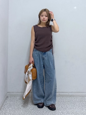 「アイテム（パンツ）」を使った、𝐒𝐡𝐢𝐧𝐨さん（レディース・150cm・20代）の夏コーディネート