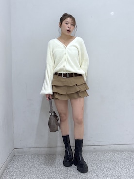 「ミニ丈」｜𝐒𝐡𝐢𝐧𝐨さん（レディース・150cm）の秋コーディネート