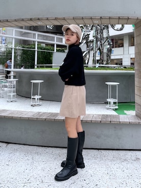 「シャギー」｜「アイテム（キャップ）」を使った、𝐒𝐡𝐢𝐧𝐨さん（レディース・150cm）の秋コーディネート