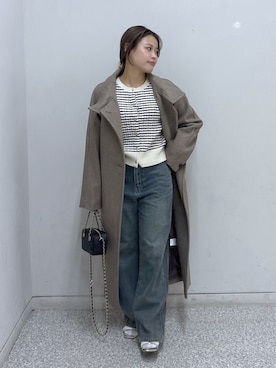 「アイテム（ステンカラーコート）」を使った、𝐒𝐡𝐢𝐧𝐨さん（レディース・150cm）の秋コーディネート