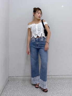 「FREE'S MART（フリーズマート）のアイテム（パンツ）」を使った、𝐒𝐡𝐢𝐧𝐨さん（レディース・150cm）の夏コーディネート