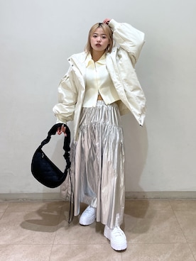 「アイテム（ブルゾン）」を使った、𝐒𝐡𝐢𝐧𝐨さん（レディース・150cm・20代）の冬コーディネート