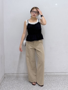 「FREE'S MART（フリーズマート）のアイテム（パンツ）」を使った、𝐒𝐡𝐢𝐧𝐨さん（レディース・150cm）の夏コーディネート