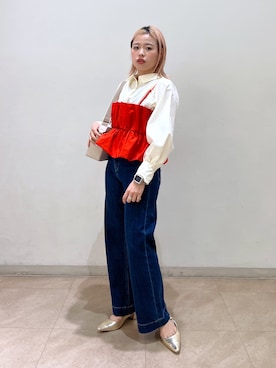「アイテム（その他トップス）」を使った、𝐒𝐡𝐢𝐧𝐨さん（レディース・150cm）の春コーディネート