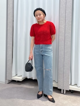 「FREE'S MART（フリーズマート）のアイテム（ハンチング/ベレー帽）」を使った、𝐒𝐡𝐢𝐧𝐨さん（レディース・150cm）の春コーディネート