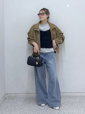 「FREE'S MART（フリーズマート）のアイテム（バッグ）」を使った、𝐒𝐡𝐢𝐧𝐨さん（レディース・150cm）の春コーディネート