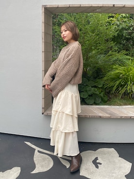 「短丈トップス」｜𝐒𝐡𝐢𝐧𝐨さん（レディース・150cm）の秋コーディネート