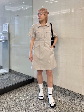 「ミリタリーコーデ」｜「アイテム（ワンピース/ドレス）」を使った、𝐒𝐡𝐢𝐧𝐨さん（レディース・150cm）の夏コーディネート