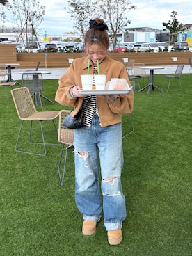 「アイテム（ブルゾン）」を使った、𝐒𝐡𝐢𝐧𝐨さん（レディース・150cm・20代）の秋コーディネート