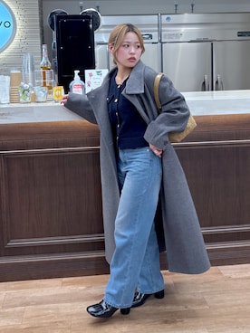 「アイテム（ステンカラーコート）」を使った、𝐒𝐡𝐢𝐧𝐨さん（レディース・150cm）の秋コーディネート
