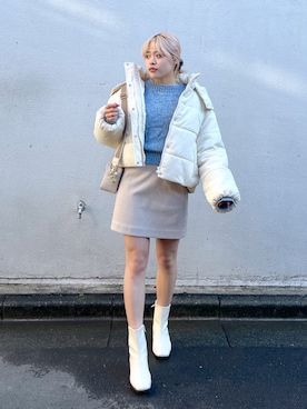 「冬服コーデ」｜「アイテム（ブルゾン）」を使った、𝐒𝐡𝐢𝐧𝐨さん（レディース・150cm）の冬コーディネート
