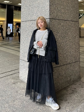 「FREE'S MART（フリーズマート）のアイテム（デニムジャケット）」を使った、𝐒𝐡𝐢𝐧𝐨さん（レディース・150cm）の夏コーディネート