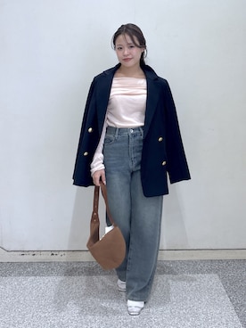 「FREE'S MART（フリーズマート）のハーフムーンバッグ（ハンドバッグ）」を使った、𝐒𝐡𝐢𝐧𝐨さん（レディース・150cm）の秋コーディネート