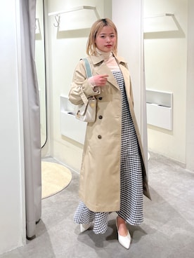 「キャミワンピ」｜「アイテム（トレンチコート）」を使った、𝐒𝐡𝐢𝐧𝐨さん（レディース・150cm）の冬コーディネート