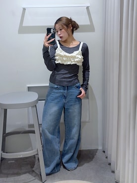 「FREE'S MART（フリーズマート）のアイテム（パンツ）」を使った、𝐒𝐡𝐢𝐧𝐨さん（レディース・150cm）の秋コーディネート