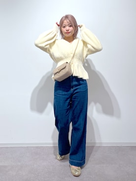 「ぺプラムトップス」｜「アイテム（バレエシューズ）」を使った、𝐒𝐡𝐢𝐧𝐨さん（レディース・150cm）の冬コーディネート