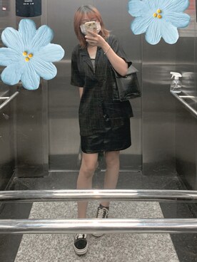 「no brand（ノーブランド）のアイテム（その他アウター）」を使った、スキイイさん（レディース・165cm）の春コーディネート