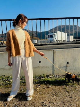 「アイテム（カーディガン/ボレロ）」を使った、Poteさん（レディース・170cm）の秋コーディネート