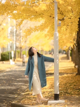 「アイテム（ワンピース/ドレス）」を使った、Poteさん（レディース・170cm）の秋コーディネート