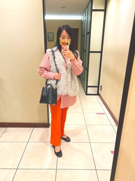 「Right-on（ライトオン）のアイテム（スラックス）」を使った、PICOさん（レディース・158cm）の秋コーディネート