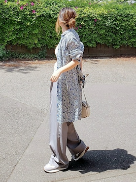 「To b. by agnes b.（トゥービーバイアニエスベー）のアイテム（シャツワンピース）」を使った、&りっちさん（レディース・154cm）の春コーディネート