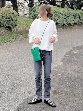 「via j（ヴィアジェイ）のアイテム（スウェット）」を使った、&りっちさん（レディース・154cm）の秋コーディネート