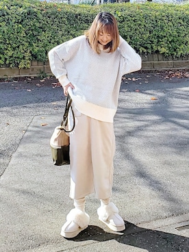 「アイテム（スリッポン）」を使った、&りっちさん（レディース・154cm）の冬コーディネート