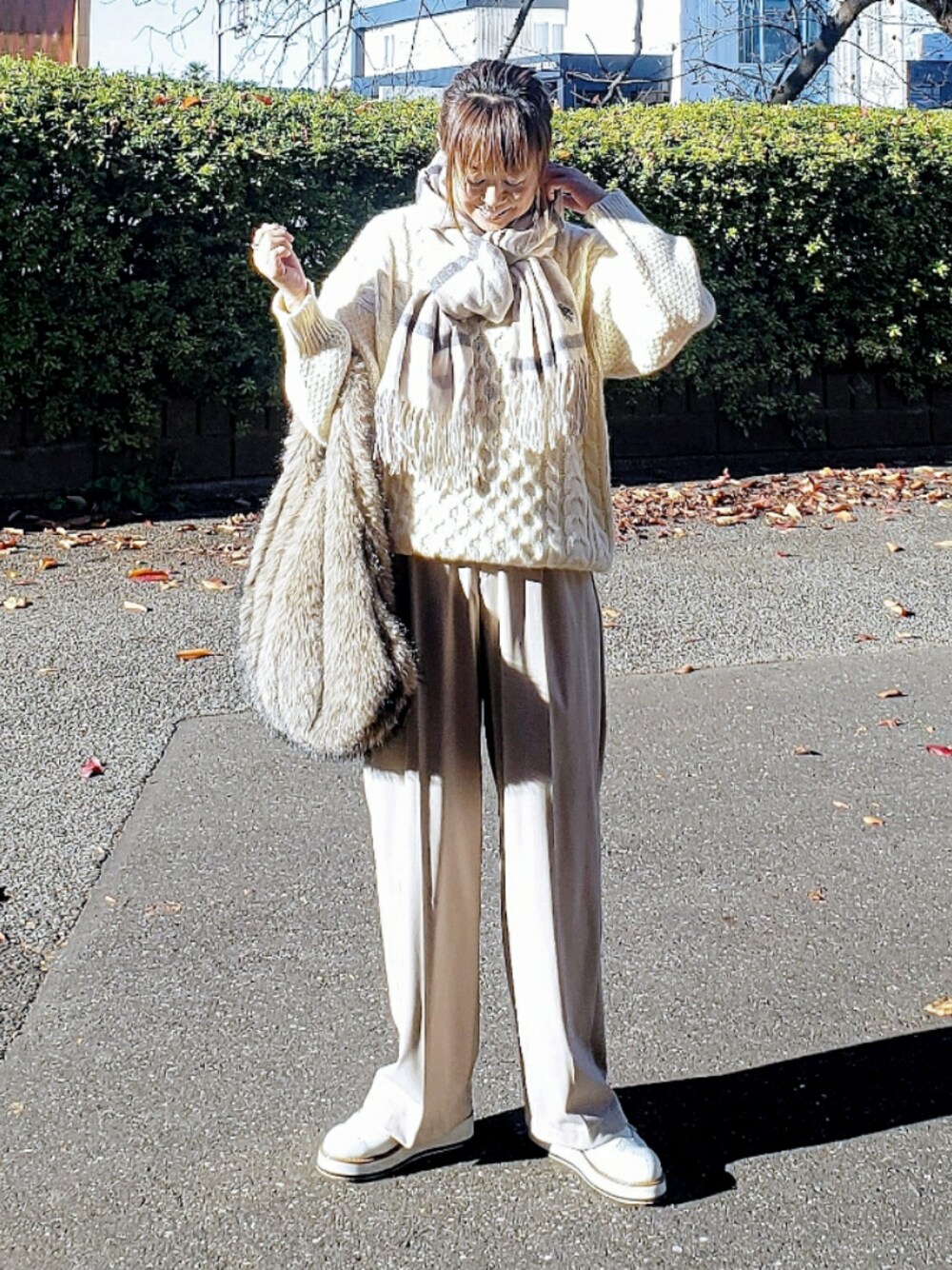 6（ロク）の「＜6(ROKU)＞LIGHT CABLE KNIT/ニット（ニット/セーター
